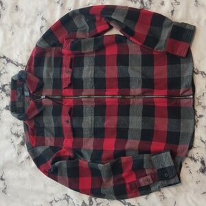 Chaps Women's zip up plaid flannel shirt
